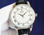 Rolex Datejust 9015 Movement 42mm Calfskin Leather Band 100m Waterproof White/Black/Pink Face Watch
